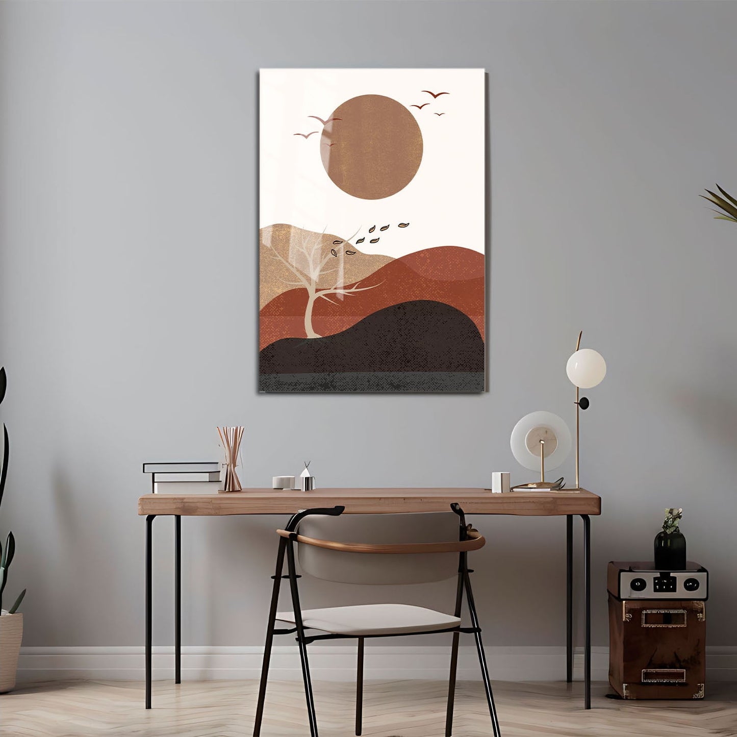 Wes Co Gallery Metal Poster Serene Sunset Landscape 11" x 17" Home Goods - Nordic Border or edge to edge Metal Art Print