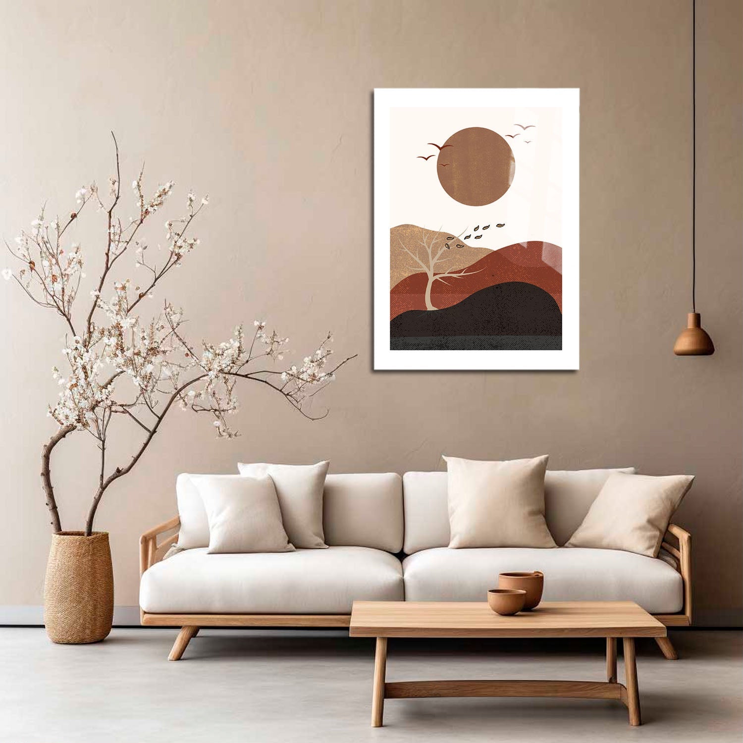 Wes Co Gallery Metal Poster Serene Sunset Landscape 16" x 24" Home Goods - Nordic Border or edge to edge Metal Art Print