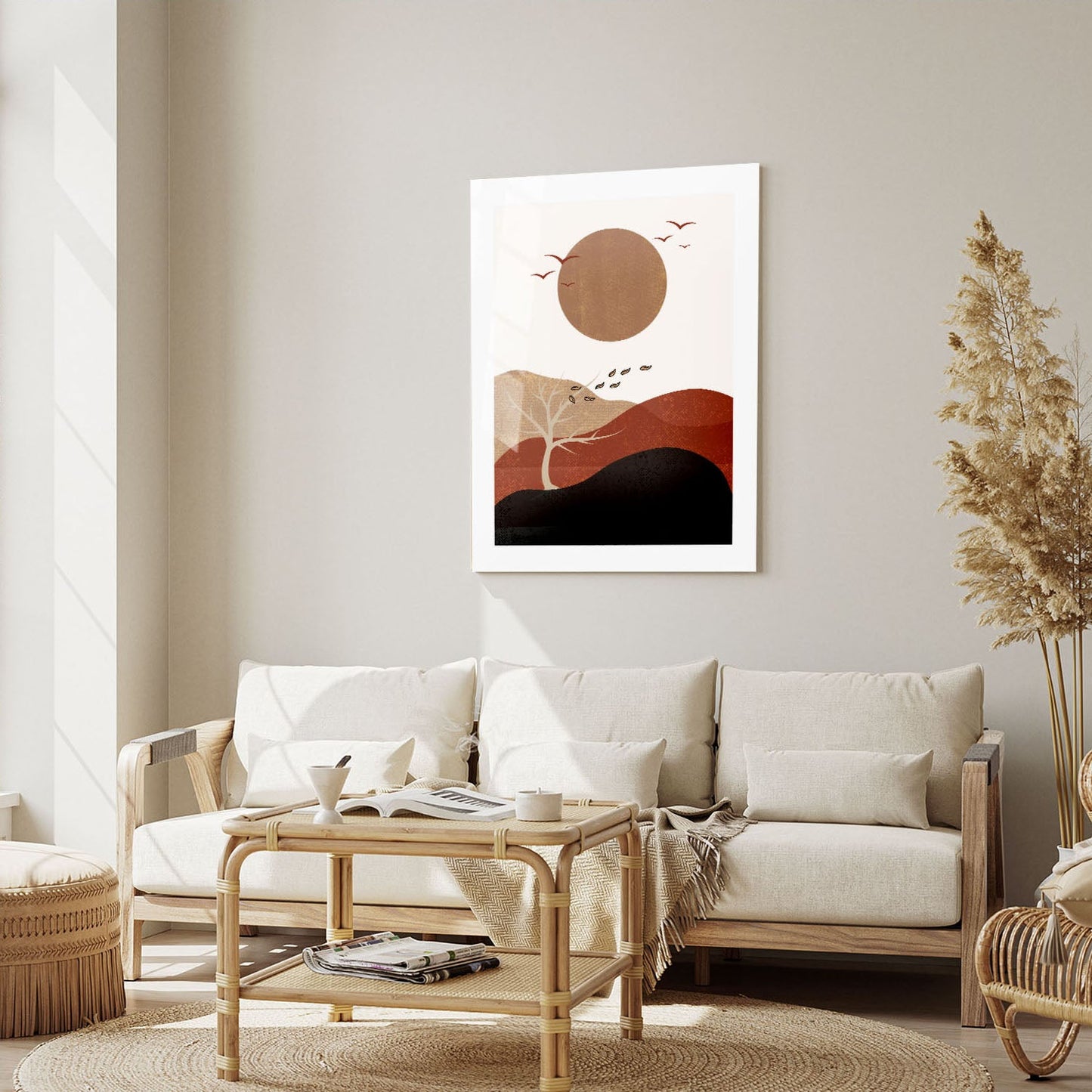 Wes Co Gallery Metal Poster Serene Sunset Landscape 16" x 24" Home Goods - Nordic Border or edge to edge Metal Art Print