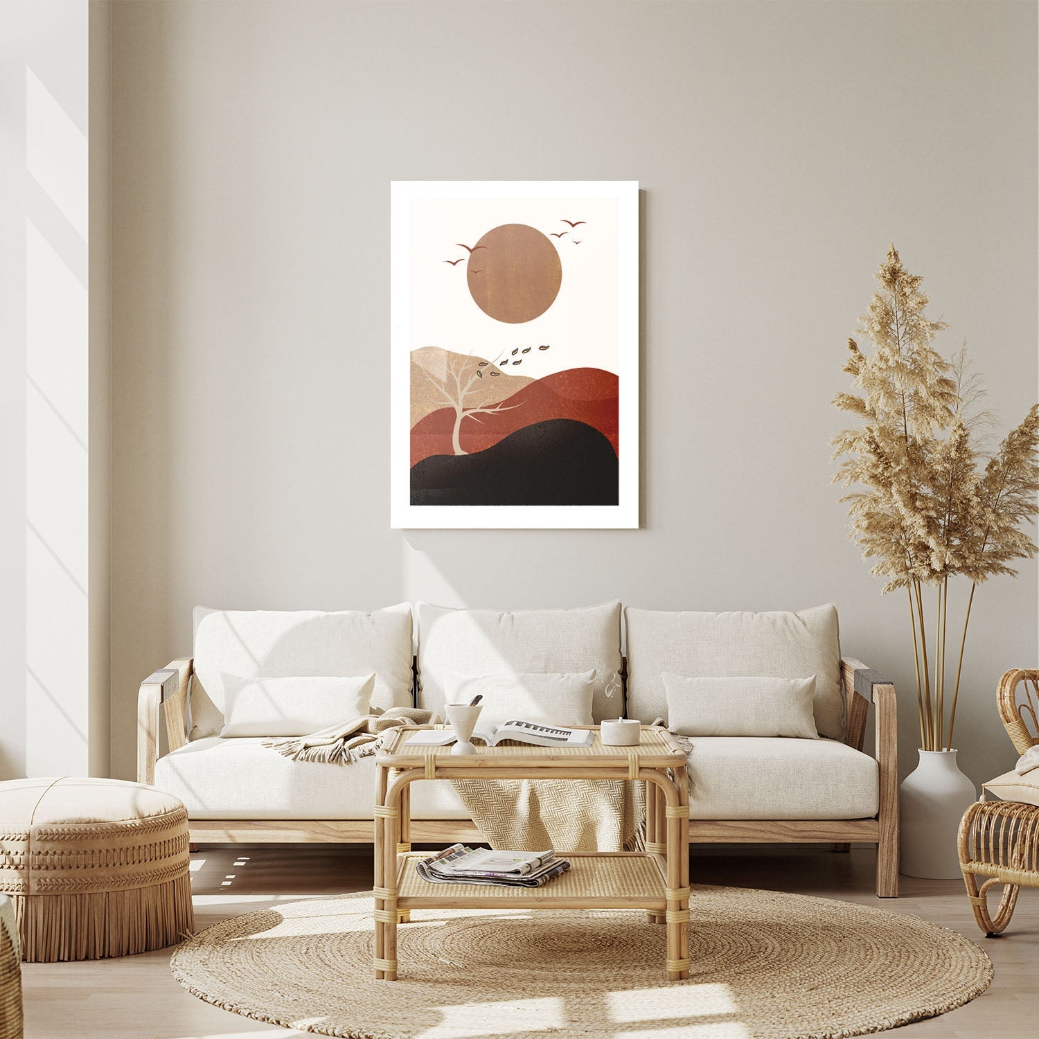 Wes Co Gallery Metal Poster Serene Sunset Landscape 24" x 36" Home Goods - Nordic Border or edge to edge Metal Art Print