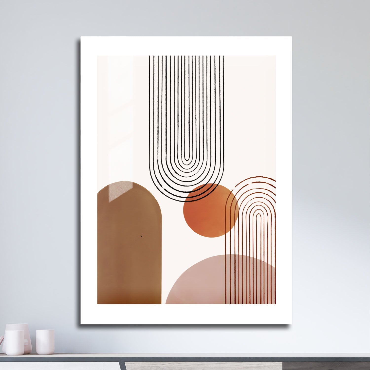 Wes Co Gallery Metal Poster Minimalist Geometric Harmony 16" x 24" Home Goods - Nordic Border or edge to edge Metal Art Print