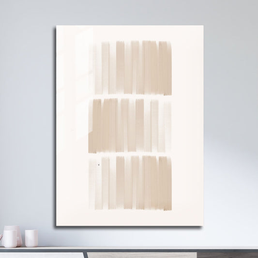 Wes Co Gallery Metal Poster Textured Neutral Stripes 11" x 17" Home Goods - Nordic Border or edge to edge Metal Art Print