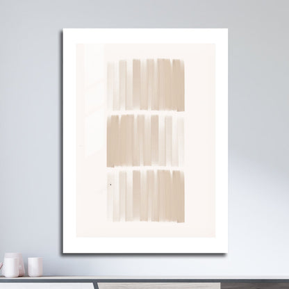 Wes Co Gallery Metal Poster Textured Neutral Stripes 16" x 24" Home Goods - Nordic Border or edge to edge Metal Art Print