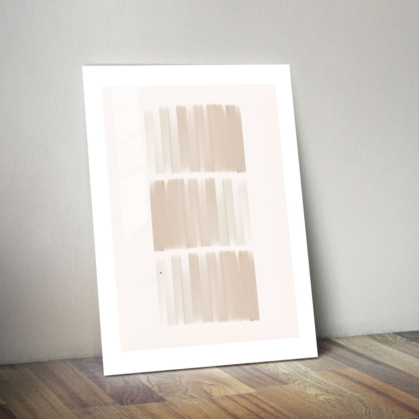 Wes Co Gallery Metal Poster Textured Neutral Stripes 24" x 36" Home Goods - Nordic Border or edge to edge Metal Art Print