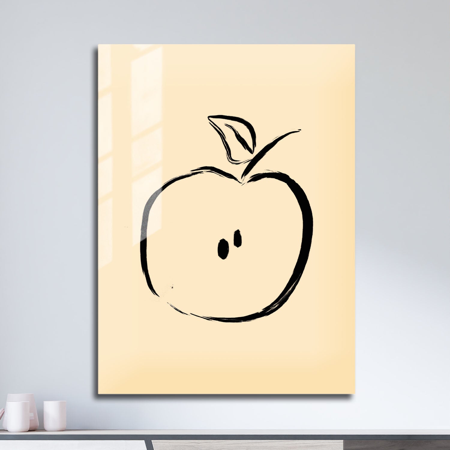 Wes Co Gallery Metal Poster Minimalist Apple Sketch 11" x 17" Home Goods - Nordic Border or edge to edge Metal Art Print