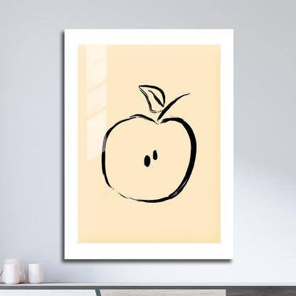 Wes Co Gallery Metal Poster Minimalist Apple Sketch 16" x 24" Home Goods - Nordic Border or edge to edge Metal Art Print