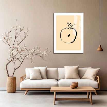 Wes Co Gallery Metal Poster Minimalist Apple Sketch 16" x 24" Home Goods - Nordic Border or edge to edge Metal Art Print