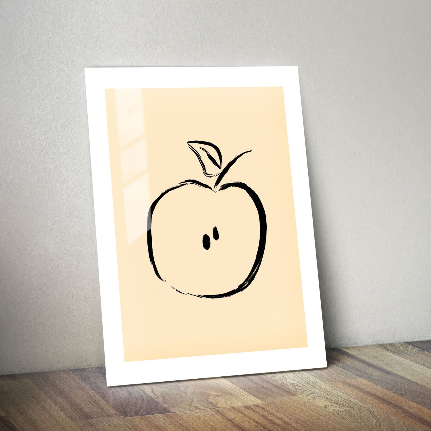 Wes Co Gallery Metal Poster Minimalist Apple Sketch 24" x 36" Home Goods - Nordic Border or edge to edge Metal Art Print