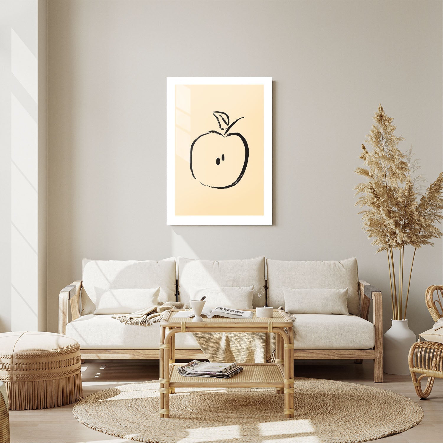 Wes Co Gallery Metal Poster Minimalist Apple Sketch 24" x 36" Home Goods - Nordic Border or edge to edge Metal Art Print