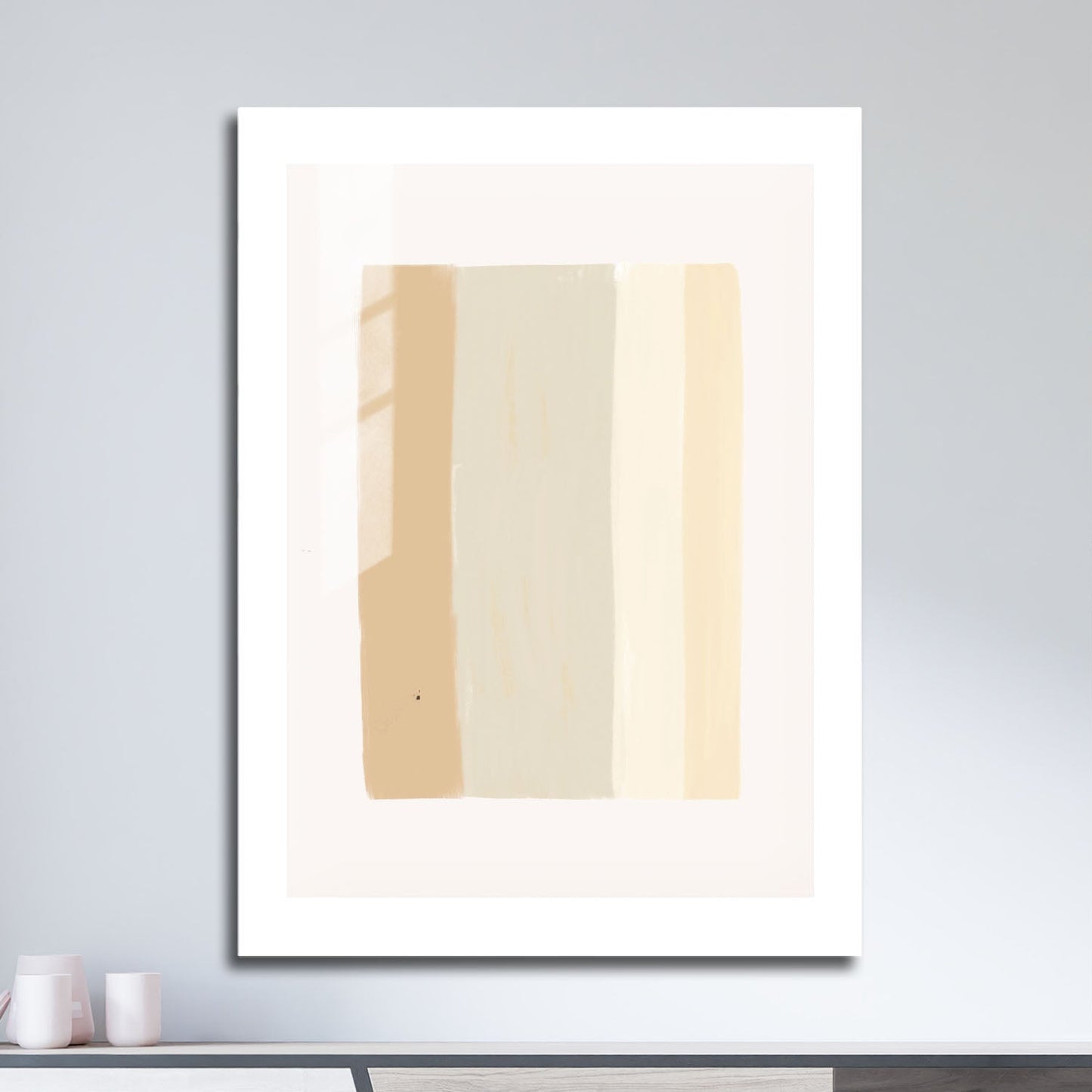 Wes Co Gallery Metal Poster Neutral Color Block Harmony 16" x 24" Home Goods - Nordic Border or edge to edge Metal Art Print