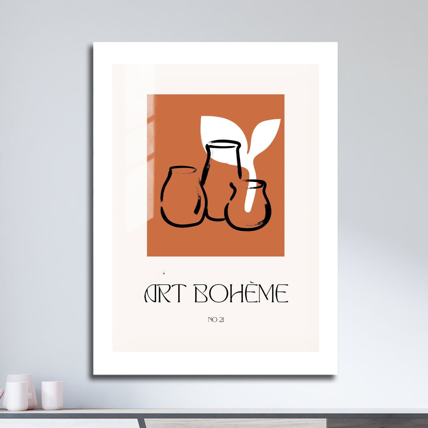 Wes Co Gallery Metal Poster Art Boheme Ceramic Vases 16" x 24" Home Goods - Nordic Border or edge to edge Metal Art Print