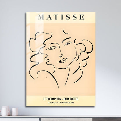 Wes Co Gallery Metal Poster Matisse Elegant Line Portrait 11" x 17" Home Goods - Nordic Border or edge to edge Metal Art Print