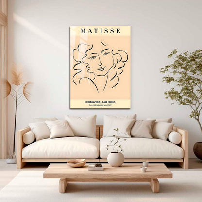 Wes Co Gallery Metal Poster Matisse Elegant Line Portrait 11" x 17" Home Goods - Nordic Border or edge to edge Metal Art Print