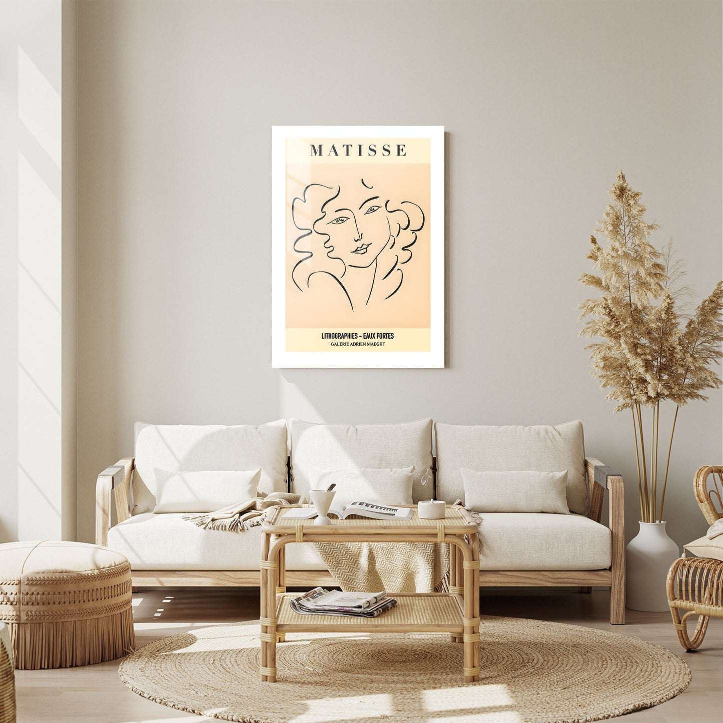 Wes Co Gallery Metal Poster Matisse Elegant Line Portrait 24" x 36" Home Goods - Nordic Border or edge to edge Metal Art Print