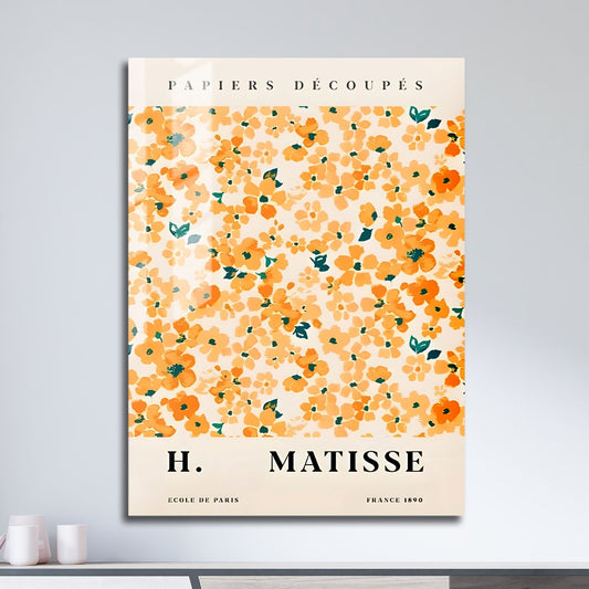 Wes Co Gallery Metal Poster Matisse Floral Cutouts 11" x 17" Home Goods - Nordic Border or edge to edge Metal Art Print