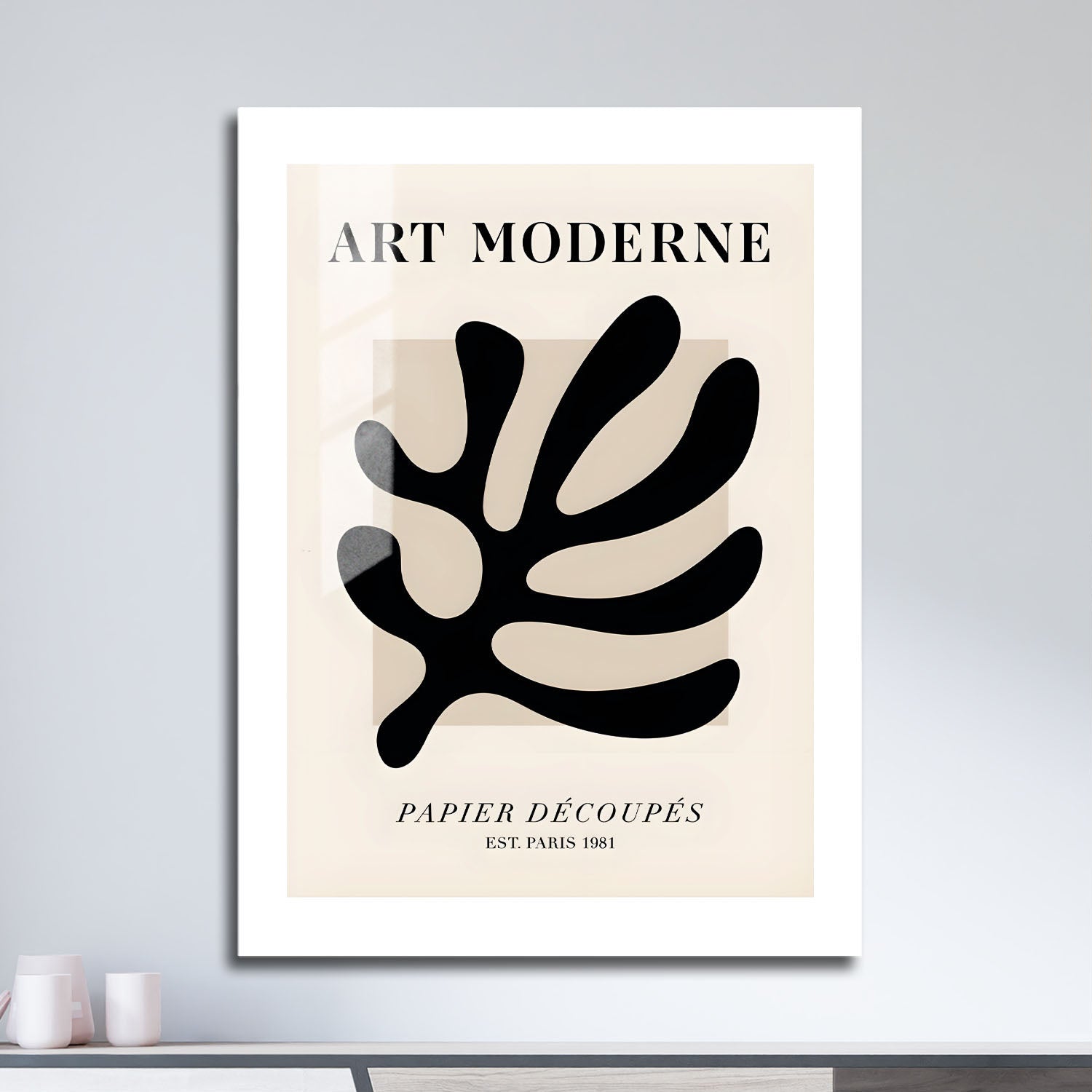 Wes Co Gallery Metal Poster Modern Cut out Shapes 16" x 24" Home Goods - Nordic Border or edge to edge Metal Art Print