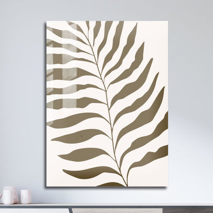 Wes Co Gallery Metal Poster Minimalist Palm Leaf Silhouette 11" x 17" Home Goods - Nordic Border or edge to edge Metal Art Print