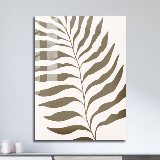 Wes Co Gallery Metal Poster Minimalist Palm Leaf Silhouette 11" x 17" Home Goods - Nordic Border or edge to edge Metal Art Print