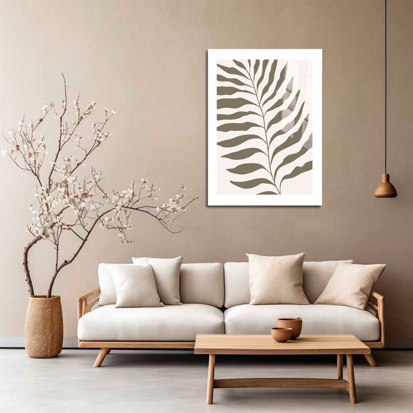 Wes Co Gallery Metal Poster Minimalist Palm Leaf Silhouette 16" x 24" Home Goods - Nordic Border or edge to edge Metal Art Print