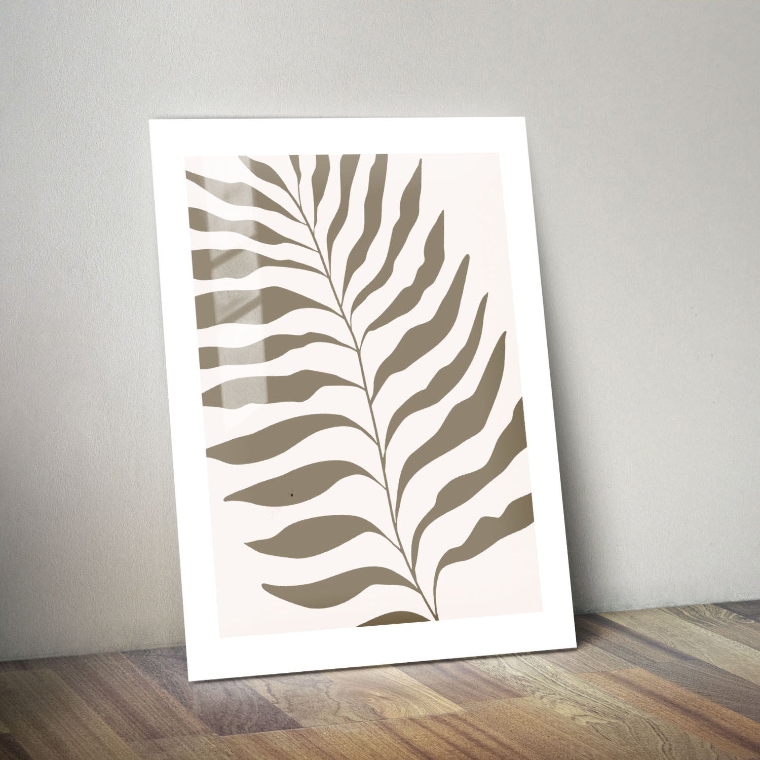 Wes Co Gallery Metal Poster Minimalist Palm Leaf Silhouette 24" x 36" Home Goods - Nordic Border or edge to edge Metal Art Print