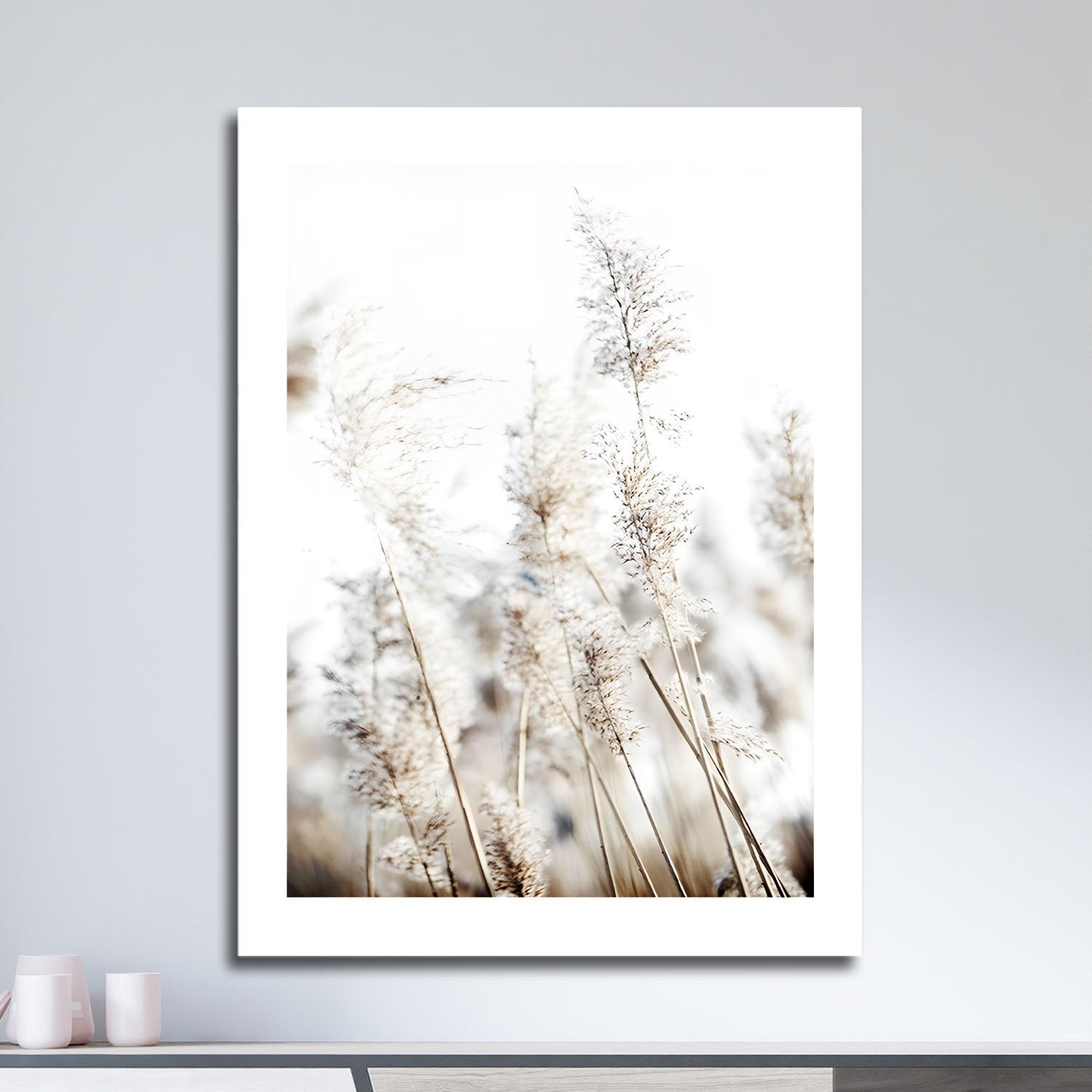 Wes Co Gallery Metal Poster Soft Pampas Grass Nature 16" x 24" Home Goods - Nordic Border or edge to edge Metal Art Print