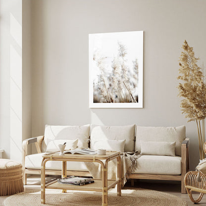 Wes Co Gallery Metal Poster Soft Pampas Grass Nature 16" x 24" Home Goods - Nordic Border or edge to edge Metal Art Print