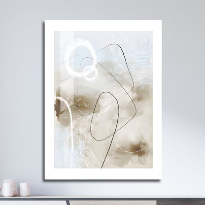 Wes Co Gallery Metal Poster Abstract Fluid Linework 16" x 24" Home Goods - Nordic Border or edge to edge Metal Art Print