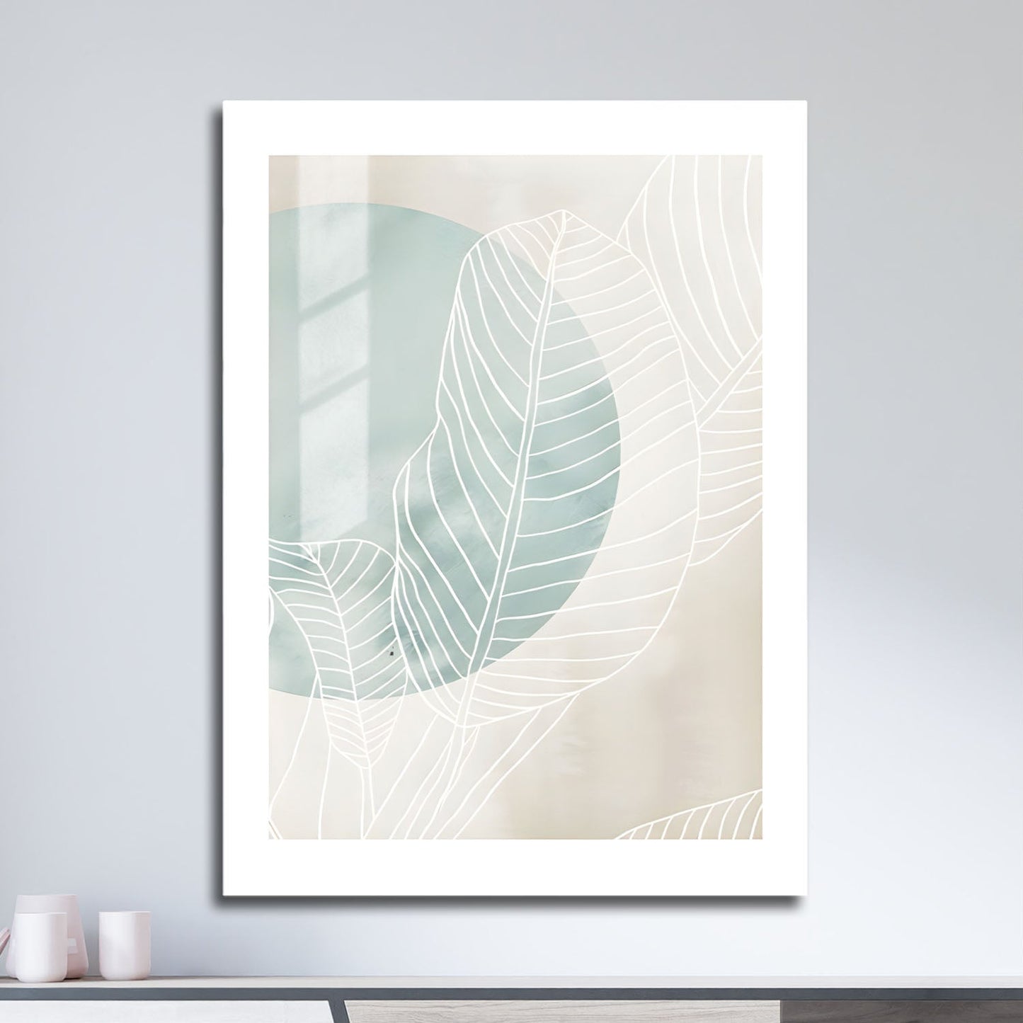 Wes Co Gallery Metal Poster Classic Nordic Leaves 16" x 24" Home Goods - Nordic Border or edge to edge Metal Art Print