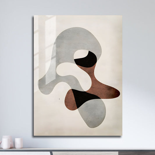 Wes Co Gallery Metal Poster Neutral Tones Organic Shapes 11" x 17" Home Goods - Nordic Border or edge to edge Metal Art Print