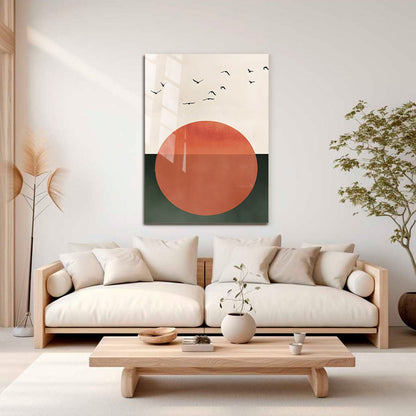 Wes Co Gallery Metal Poster Sunset Birds Silhouette 11" x 17" Home Goods - Nordic Border or edge to edge Metal Art Print