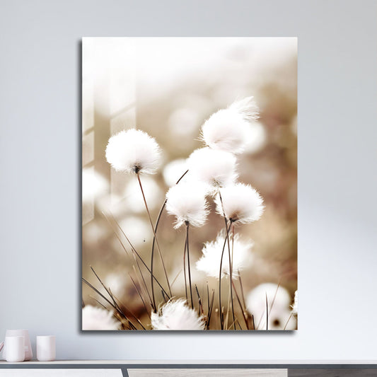 Wes Co Gallery Metal Poster Cotton Flower 11" x 17" Home Goods - Nordic Border or edge to edge Metal Art Print