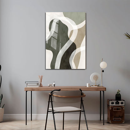 Wes Co Gallery Metal Poster Organic Green Abstract Shapes 11" x 17" Home Goods - Nordic Border or edge to edge Metal Art Print