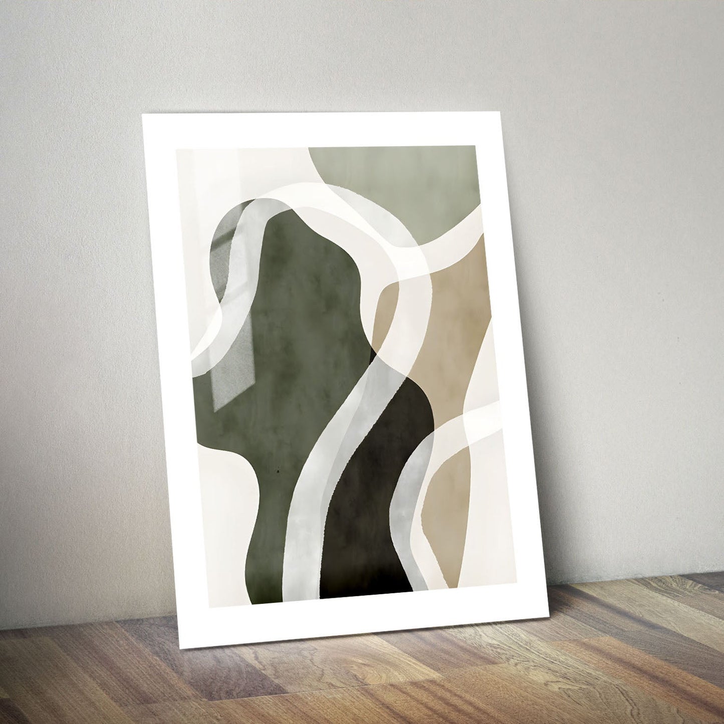 Wes Co Gallery Metal Poster Organic Green Abstract Shapes 24" x 36" Home Goods - Nordic Border or edge to edge Metal Art Print