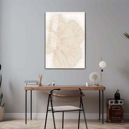 Wes Co Gallery Metal Poster Neutral Linework Floral 11" x 17" Home Goods - Nordic Border or edge to edge Metal Art Print