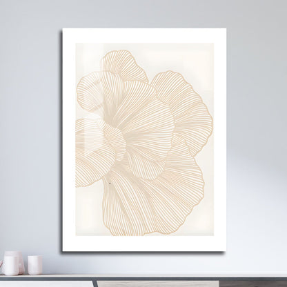 Wes Co Gallery Metal Poster Neutral Linework Floral 16" x 24" Home Goods - Nordic Border or edge to edge Metal Art Print