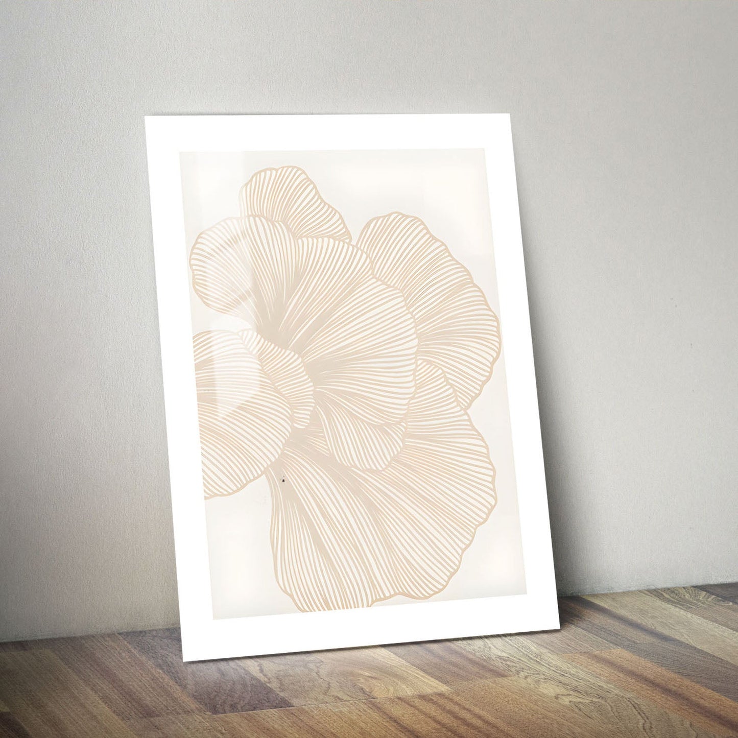 Wes Co Gallery Metal Poster Neutral Linework Floral 24" x 36" Home Goods - Nordic Border or edge to edge Metal Art Print