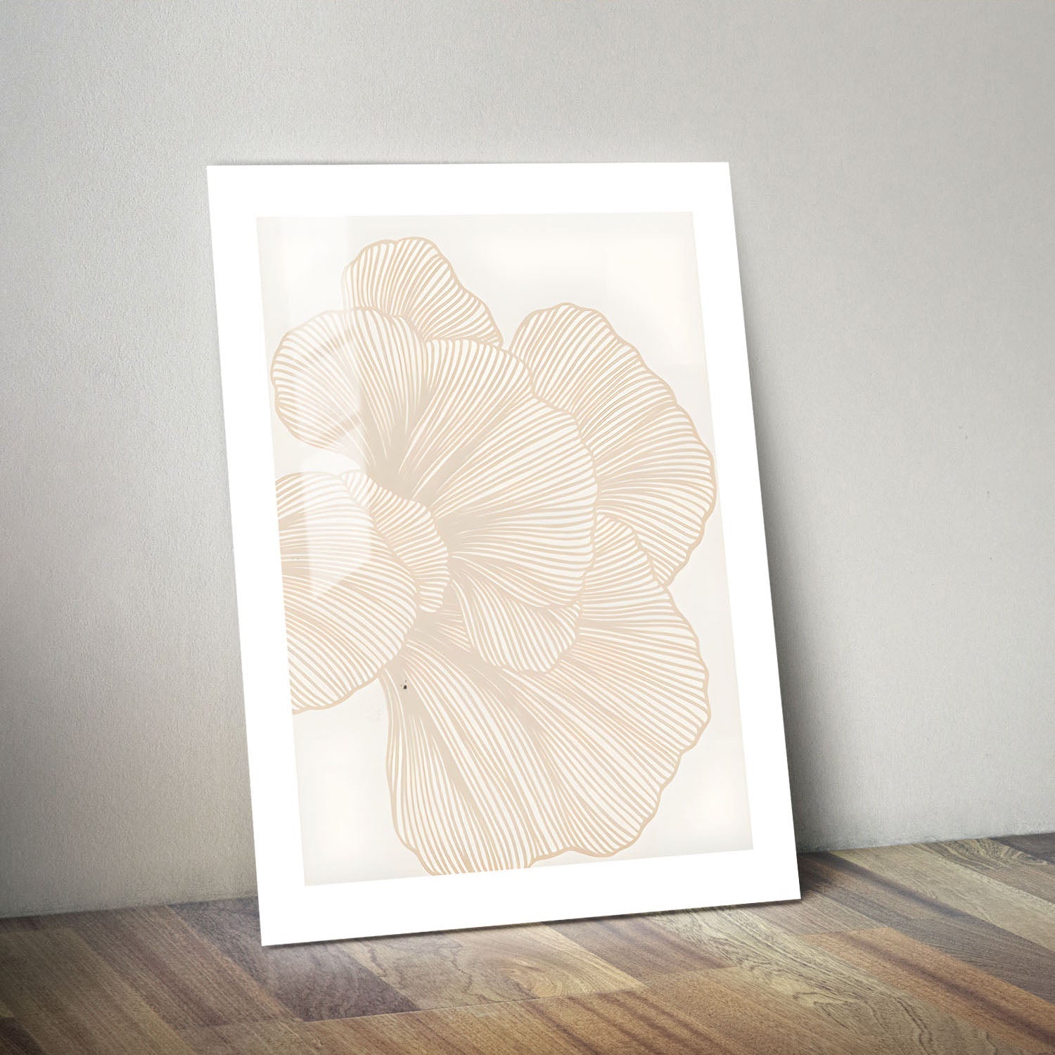 Wes Co Gallery Metal Poster Neutral Linework Floral 24" x 36" Home Goods - Nordic Border or edge to edge Metal Art Print