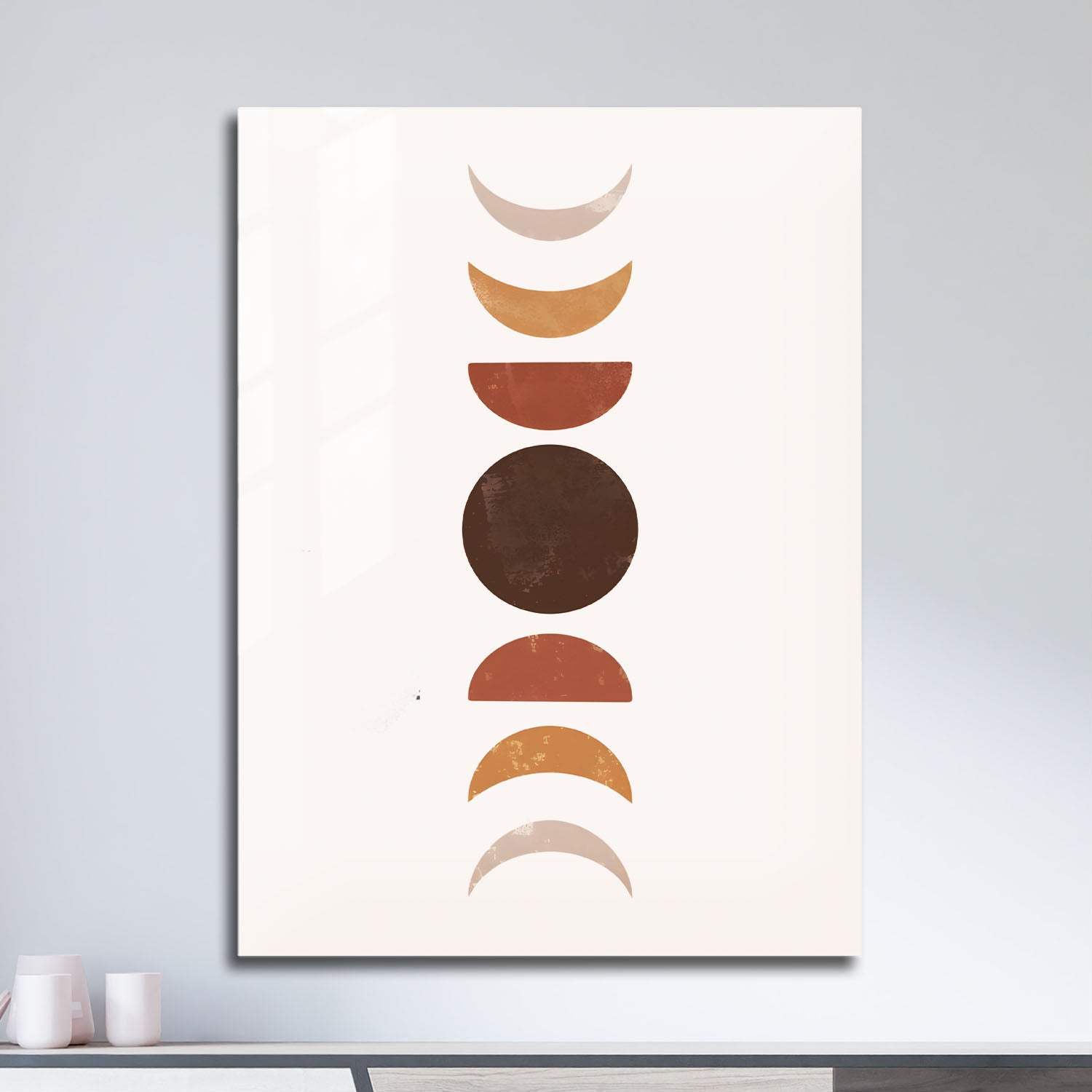 Wes Co Gallery Metal Poster Nordic Moon Phases 11" x 17" Home Goods - Nordic Border or edge to edge Metal Art Print