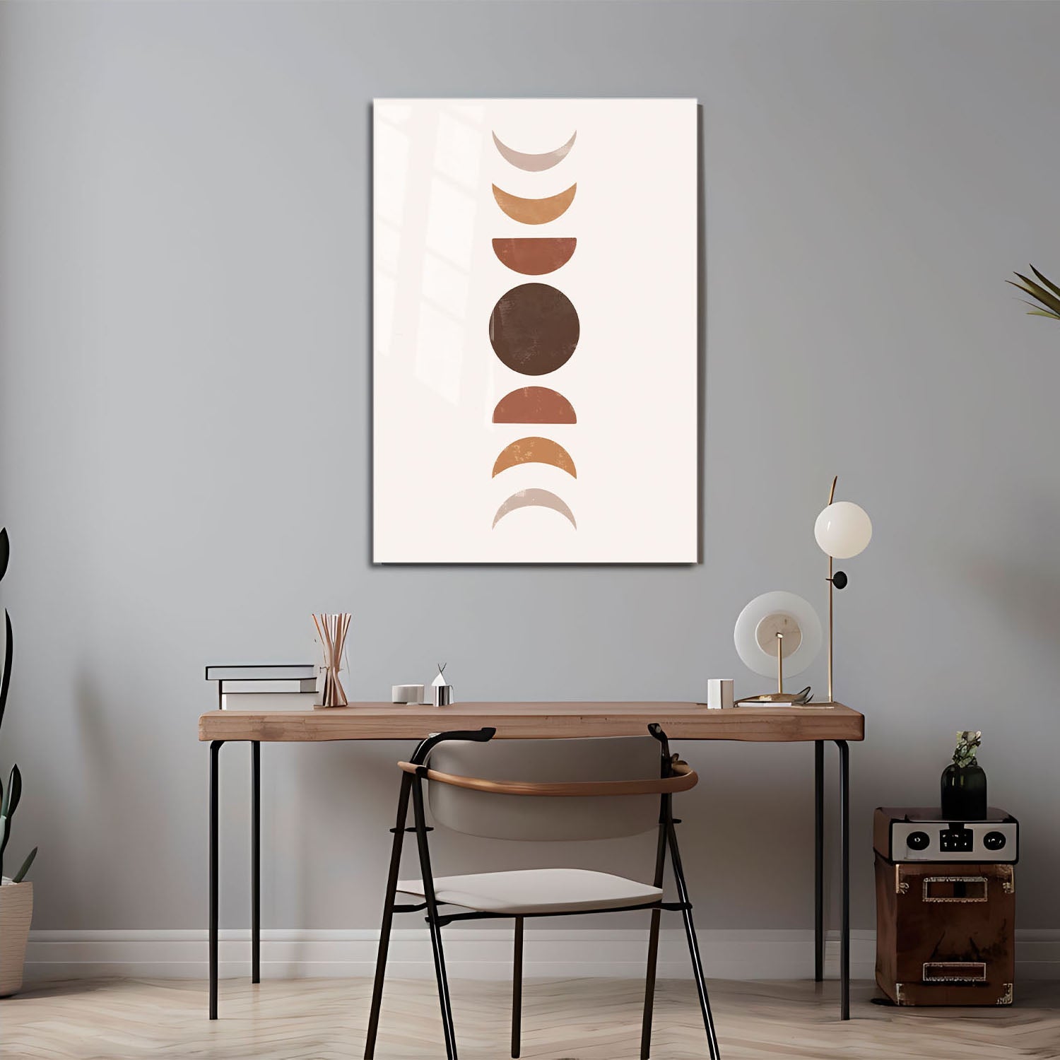 Wes Co Gallery Metal Poster Nordic Moon Phases 11" x 17" Home Goods - Nordic Border or edge to edge Metal Art Print