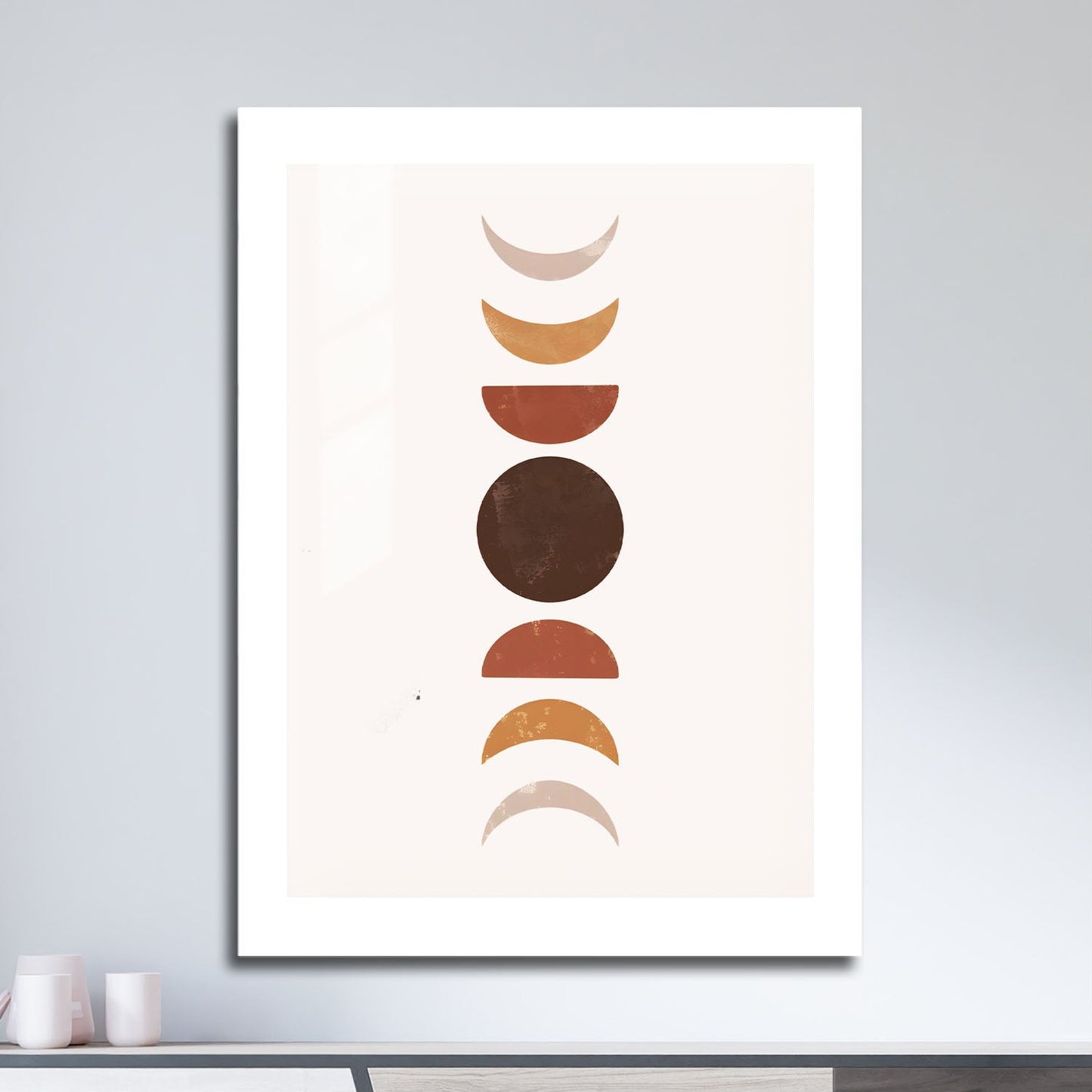 Wes Co Gallery Metal Poster Nordic Moon Phases 16" x 24" Home Goods - Nordic Border or edge to edge Metal Art Print