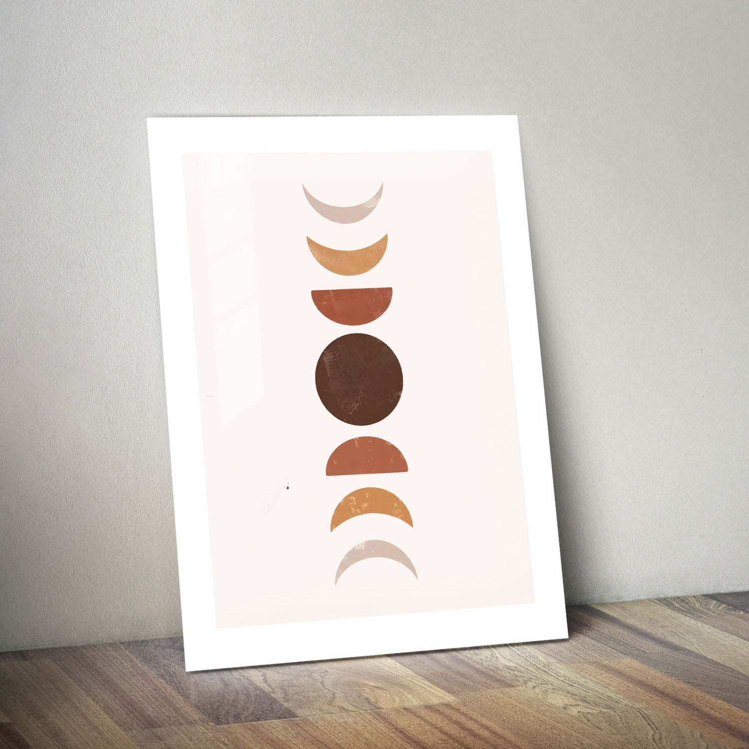 Wes Co Gallery Metal Poster Nordic Moon Phases 24" x 36" Home Goods - Nordic Border or edge to edge Metal Art Print