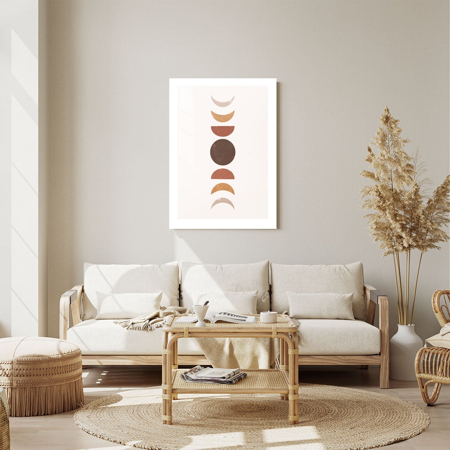 Wes Co Gallery Metal Poster Nordic Moon Phases 24" x 36" Home Goods - Nordic Border or edge to edge Metal Art Print