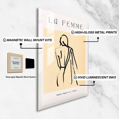 Wes Co Gallery Metal Poster Abstract La Femme 16" x 24" Home Goods - Nordic Border or edge to edge Metal Art Print