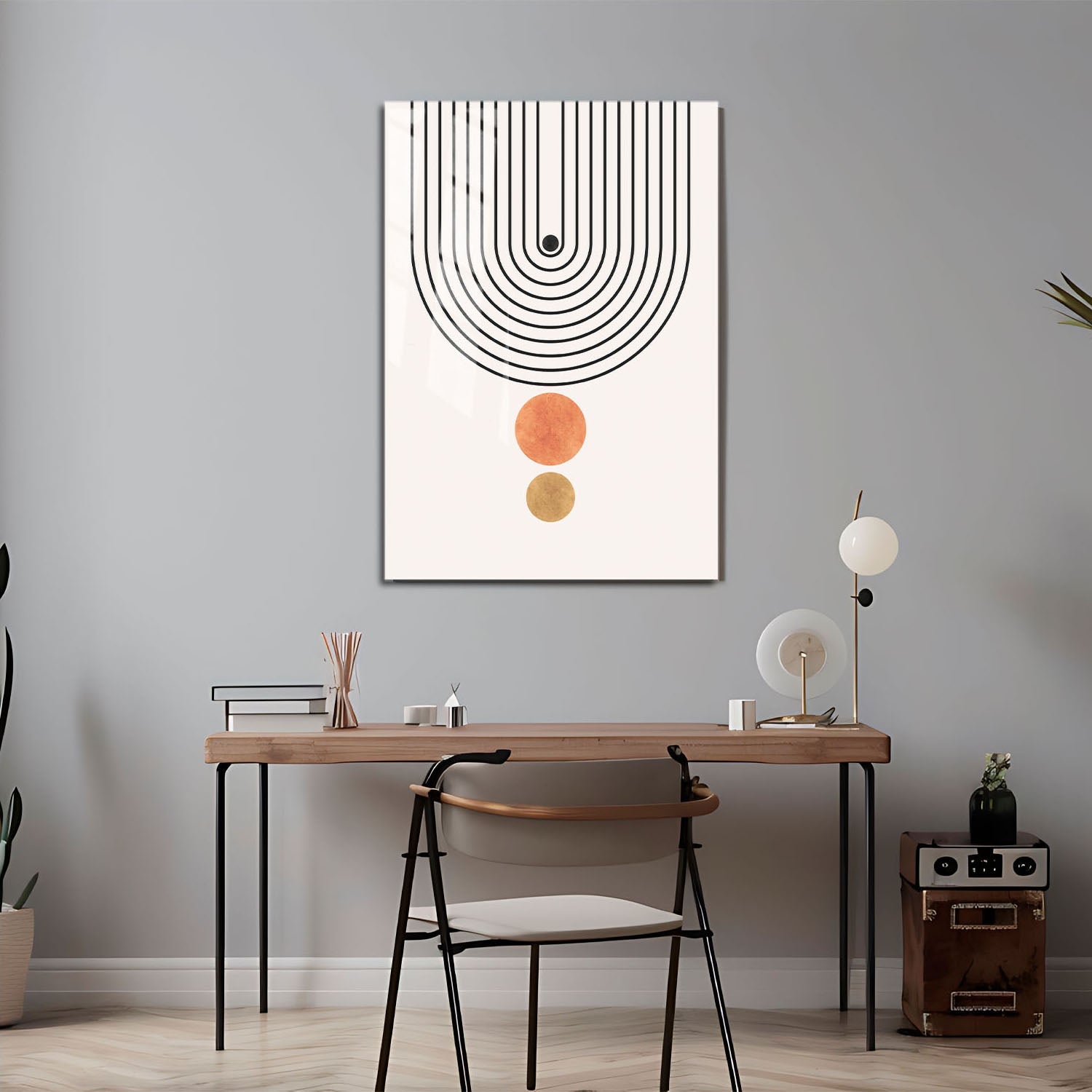 Wes Co Gallery Metal Poster Minimalist Geometric Arch 11" x 17" Home Goods - Nordic Border or edge to edge Metal Art Print