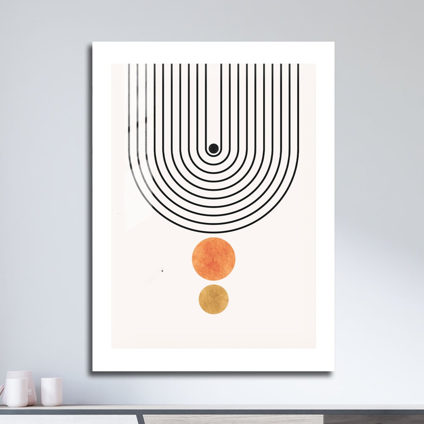 Wes Co Gallery Metal Poster Minimalist Geometric Arch 16" x 24" Home Goods - Nordic Border or edge to edge Metal Art Print