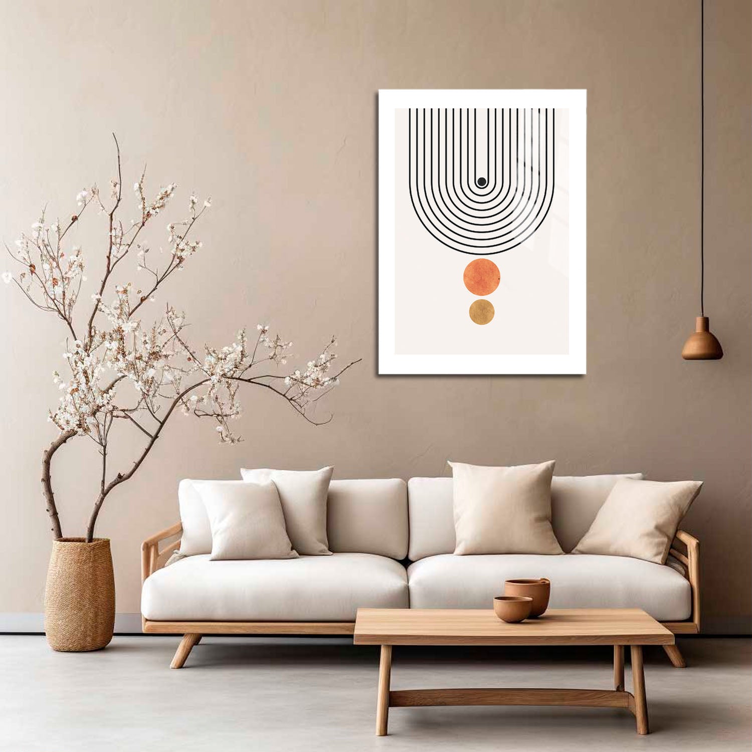 Wes Co Gallery Metal Poster Minimalist Geometric Arch 16" x 24" Home Goods - Nordic Border or edge to edge Metal Art Print