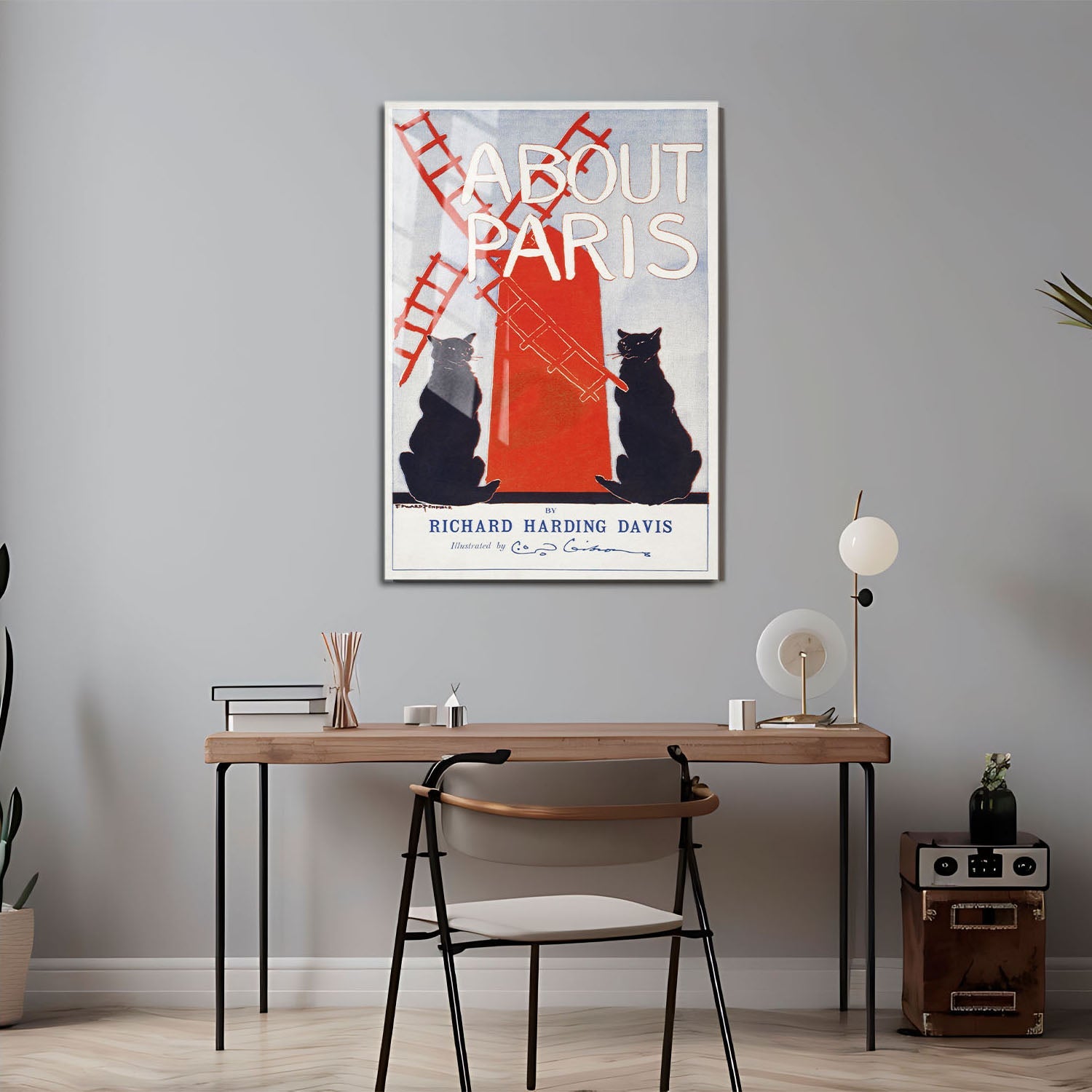 Wes Co Gallery Metal Poster About Paris by Edward Penfield 11" x 17" Home Goods - Pop Art Border or edge to edge Metal Art Print