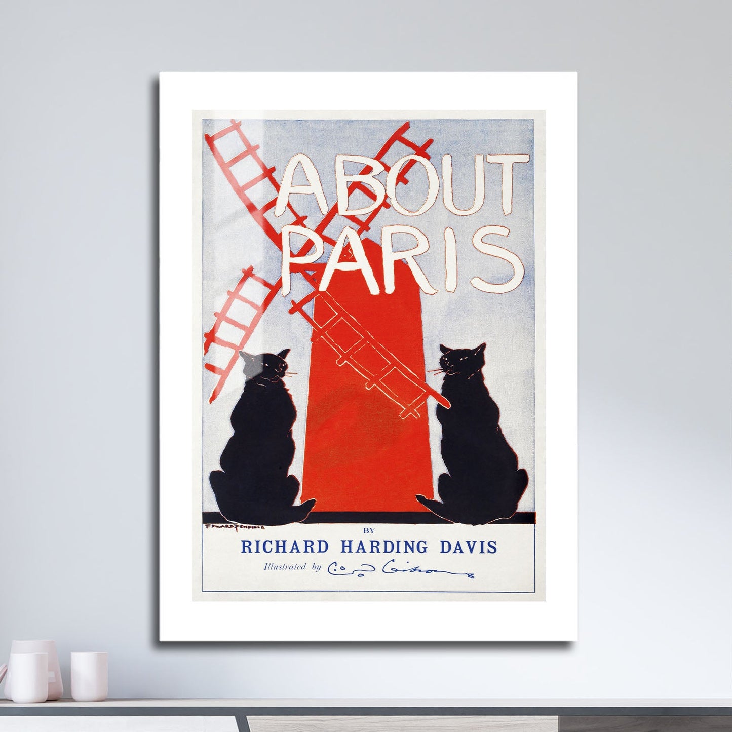 Wes Co Gallery Metal Poster About Paris by Edward Penfield 16" x 24" Home Goods - Pop Art Border or edge to edge Metal Art Print