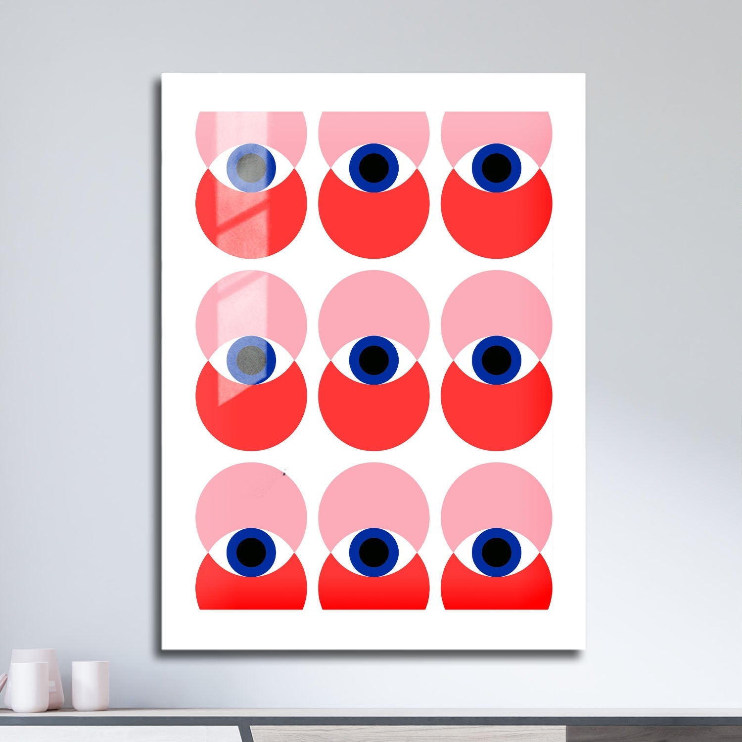 Wes Co Gallery Metal Poster Bauhaus Geometric Eyes 16" x 24" Home Goods - Pop Art Border or edge to edge Metal Art Print