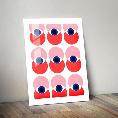 Wes Co Gallery Metal Poster Bauhaus Geometric Eyes 24" x 36" Home Goods - Pop Art Border or edge to edge Metal Art Print